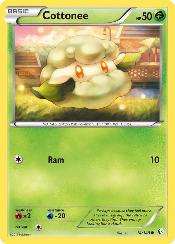 Cottonee Pokemon card from Boundaries Crossed