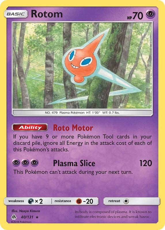 Rotom Pokemon card from SM - Forbidden Light