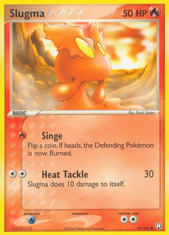 Slugma Pokemon card from Team Rocket Returns