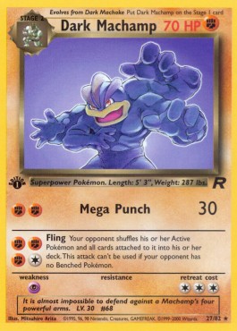 Dark Machamp Pokemon card from Team Rocket