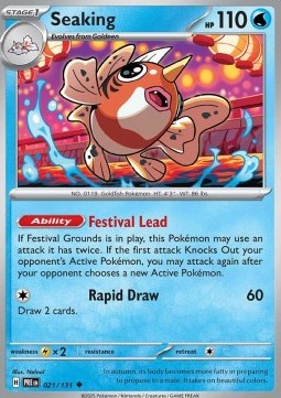 Seaking Pokemon card from Prismatic Evolutions