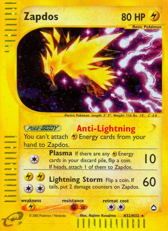 Zapdos (H32) Pokemon card from Aquapolis
