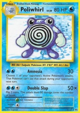 Poliwhirl Pokemon card from Evolutions