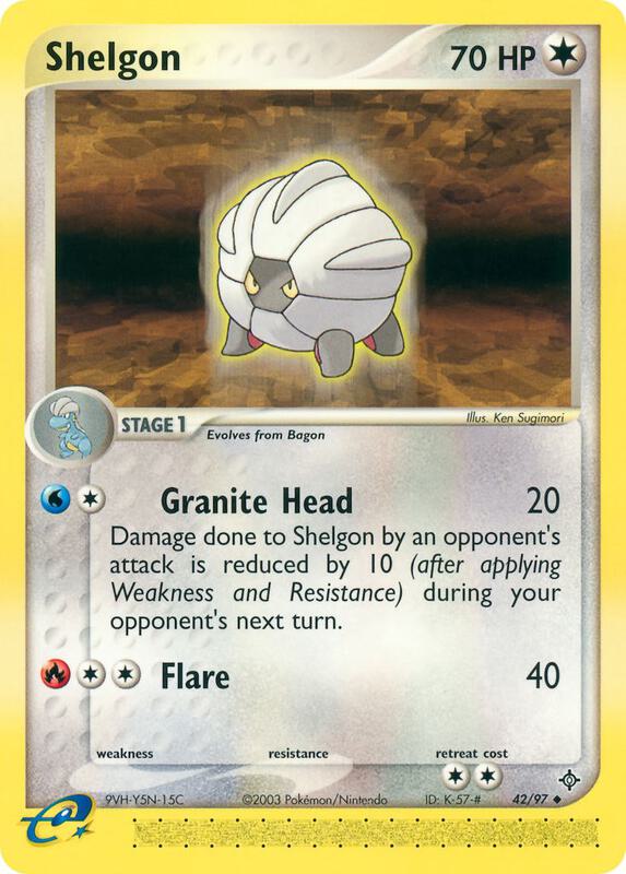 Shelgon Pokemon card from Dragon
