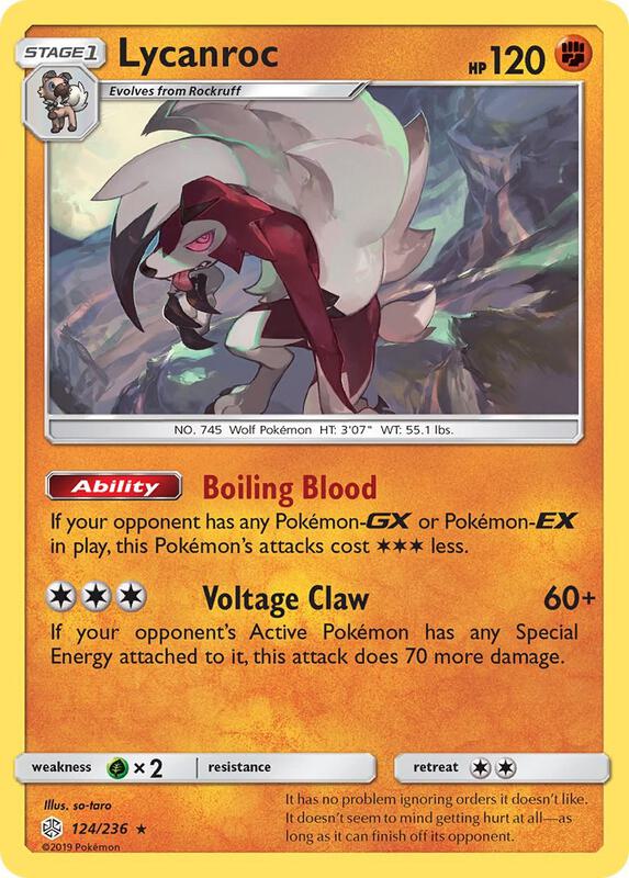 Lycanroc Pokemon card from SM - Cosmic Eclipse