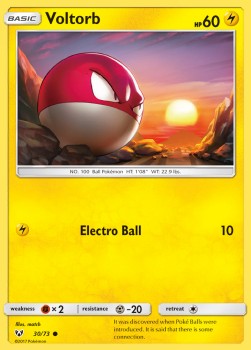 Voltorb Pokemon card from Shining Legends