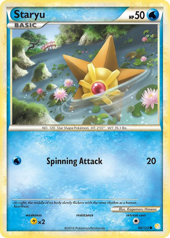 Staryu Pokemon card from HeartGold SoulSilver