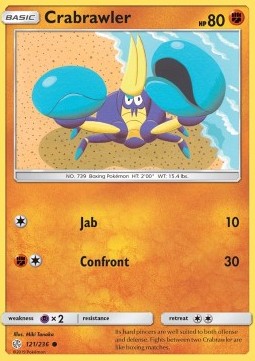 Crabrawler Pokemon card from Cosmic Eclipse