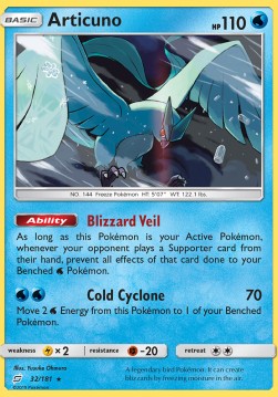Articuno Pokemon card from Team Up