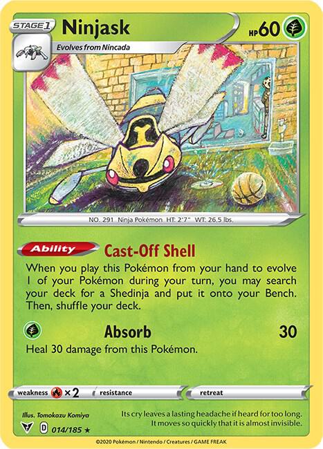 Ninjask Pokemon card from SWSH04: Vivid Voltage