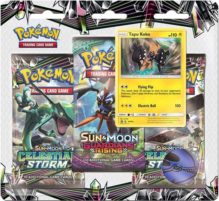 Celestial Storm 3 Pack Booster Blister [Tapu Koko] Pokemon card from SM - Celestial Storm