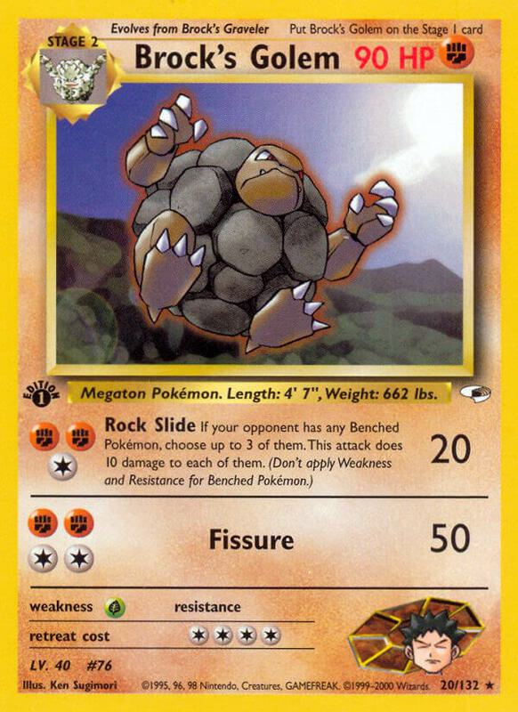 Brock's Golem Pokemon card from Gym Heroes