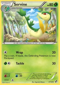 Servine Pokemon card from Black White