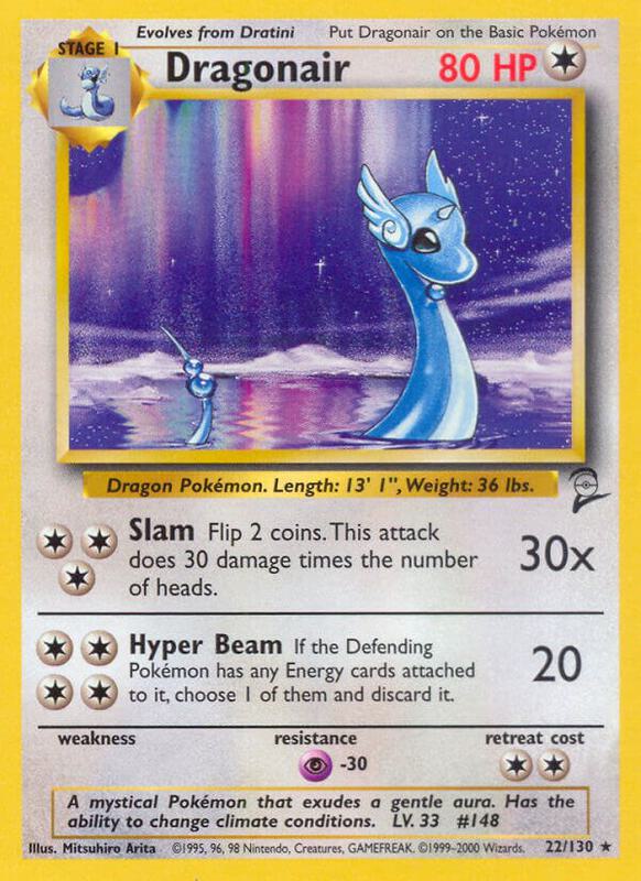 Dragonair Pokemon card from Base Set 2