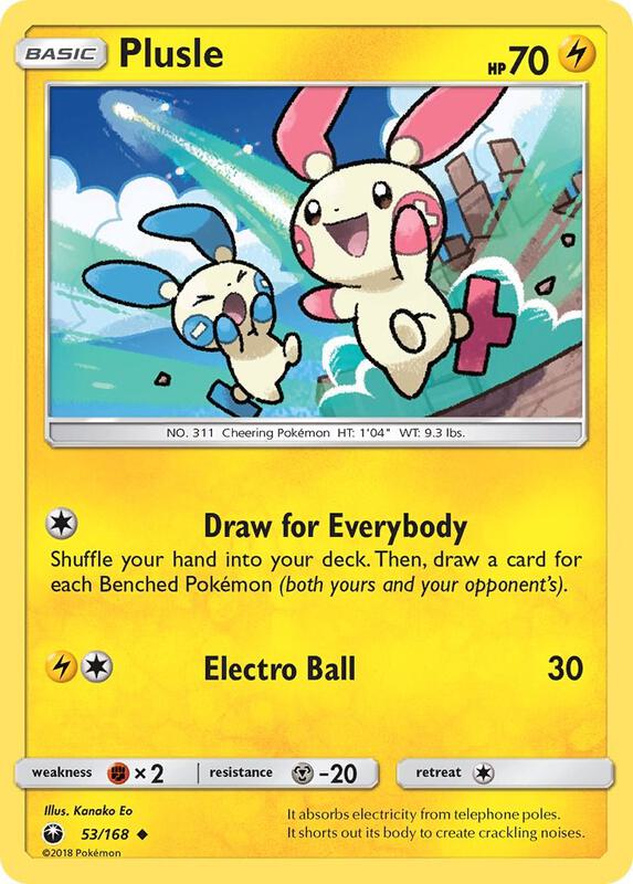 Plusle Pokemon card from SM - Celestial Storm