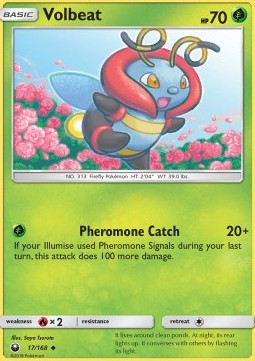 Volbeat Pokemon card from Celestial Storm