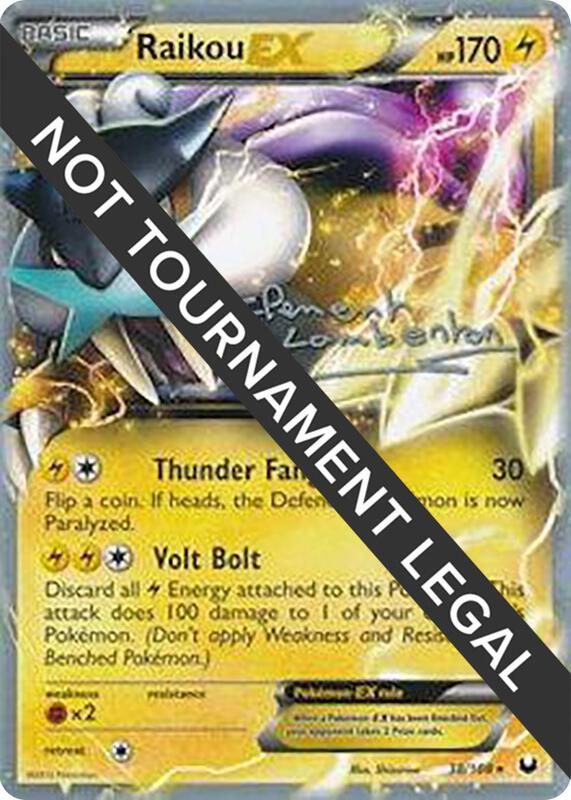 Raikou EX - 2013 (Clement Lamberton) Pokemon card from World Championship Decks