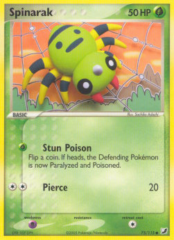 Spinarak Pokemon card from EX Unseen Forces