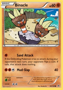 Binacle Pokemon card from Roaring Skies