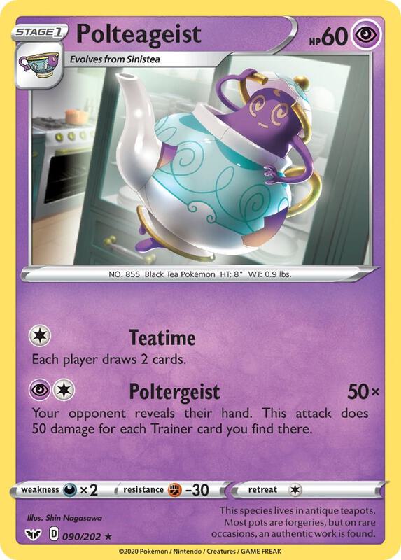 Polteageist Pokemon card from SWSH01: Sword & Shield Base Set