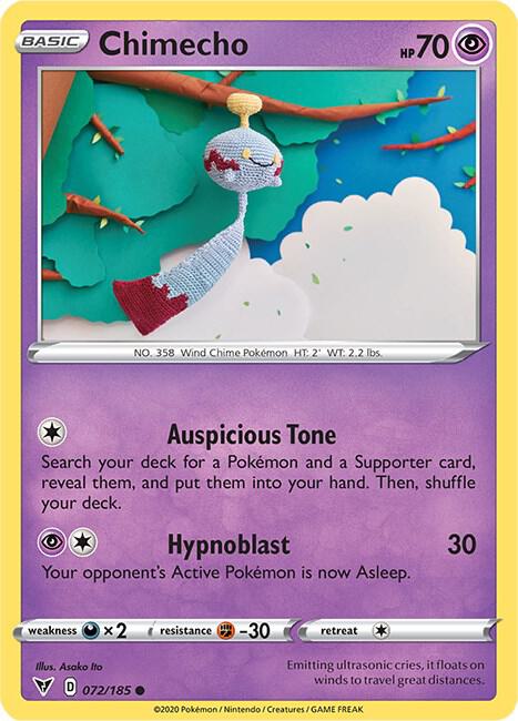 Chimecho Pokemon card from SWSH04: Vivid Voltage