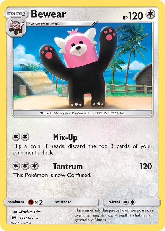 Bewear Pokemon card from SM - Burning Shadows