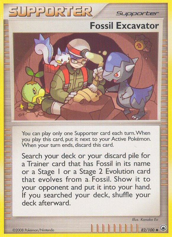 Fossil Excavator Pokemon card from Majestic Dawn