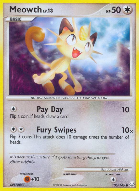 Meowth Pokemon card from Legends Awakened