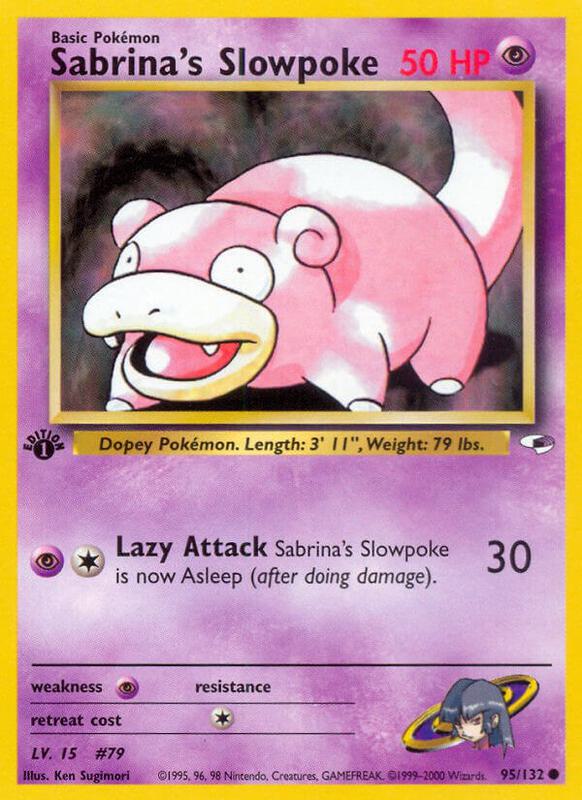 Sabrina's Slowpoke Pokemon card from Gym Heroes