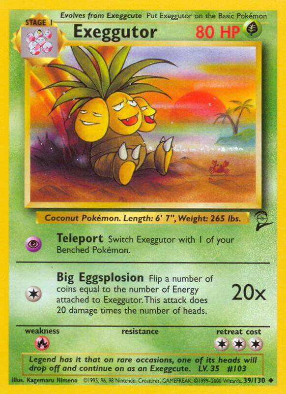 Exeggutor Pokemon card from Base Set 2