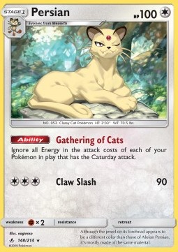 Persian Pokemon card from Unbroken Bonds