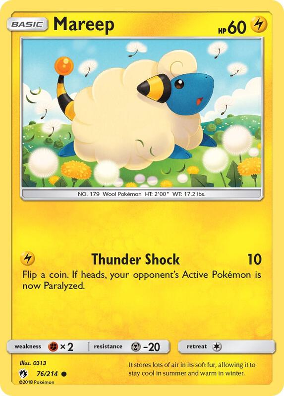 Mareep (76) Pokemon card from SM - Lost Thunder