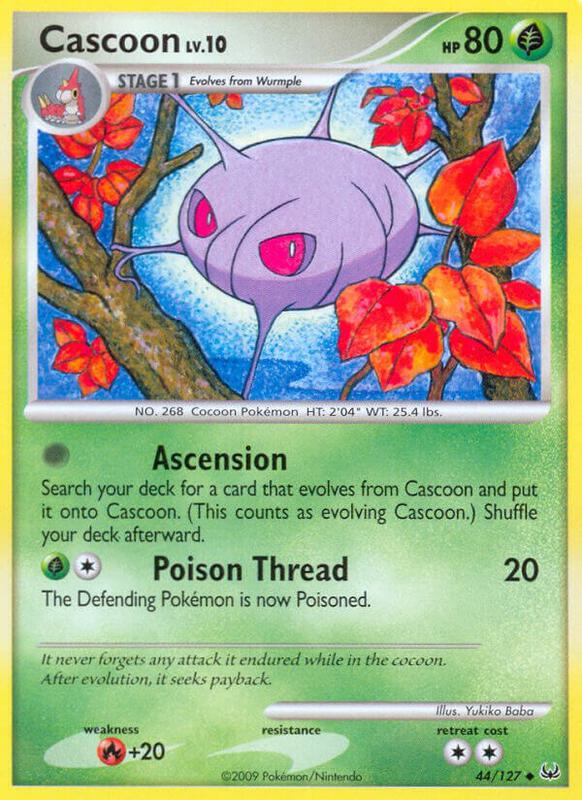 Cascoon Pokemon card from Platinum