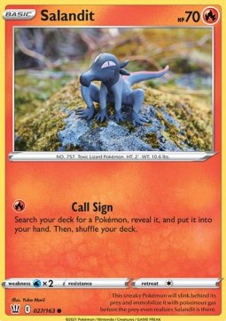 Salandit Pokemon card from Battle Styles