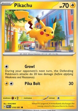 Pikachu Pokemon card from Paldean Fates