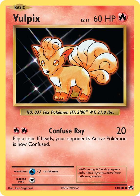 Vulpix Pokemon card from XY - Evolutions