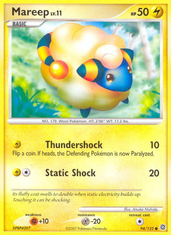 Mareep Pokemon card from Secret Wonders