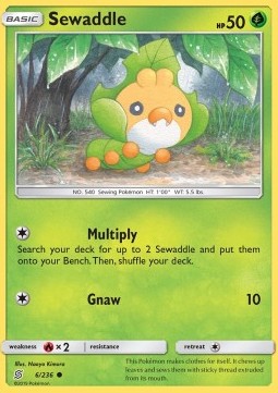 Sewaddle Pokemon card from Unified Minds
