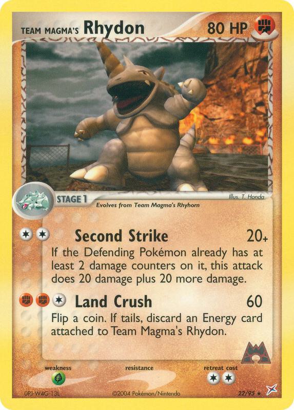 Team Magma's Rhydon Pokemon card from Team Magma vs Team Aqua