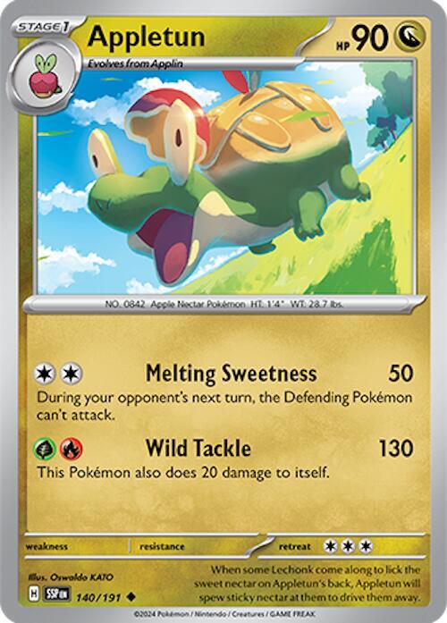Appletun Pokemon card from SV08: Surging Sparks