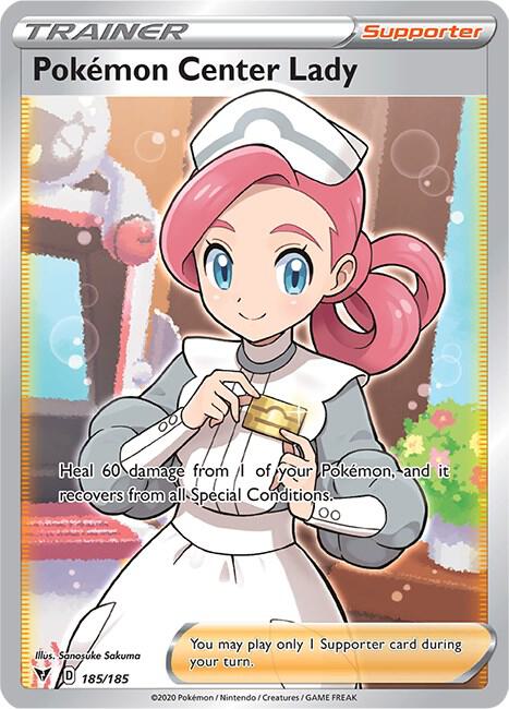 Pokemon Center Lady (Full Art) Pokemon card from SWSH04: Vivid