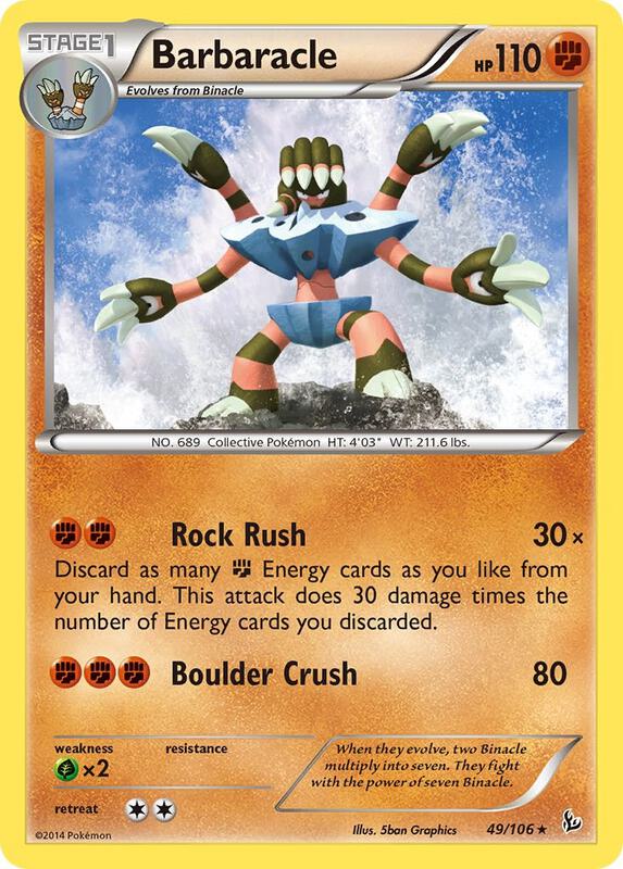 Barbaracle Pokemon card from XY - Flashfire