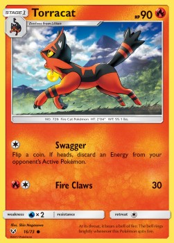Torracat Pokemon card from Shining Legends