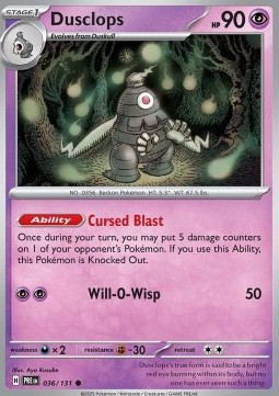 Dusclops Pokemon card from Prismatic Evolutions