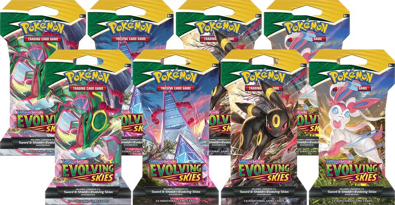 Evolving Skies Sleeved Booster Pack Bundle [Set of 8] Pokemon card from SWSH07: Evolving