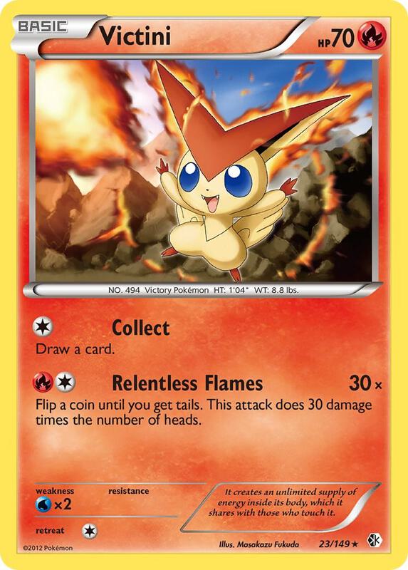 Victini Pokemon card from Boundaries Crossed