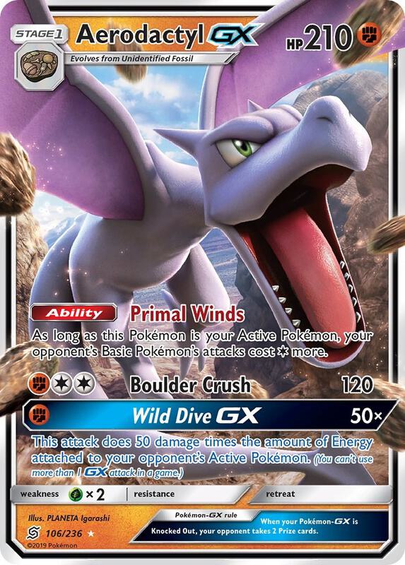 Aerodactyl GX Pokemon card from SM - Unified Minds