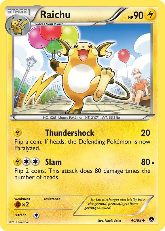 Raichu Pokemon card from Next Destinies