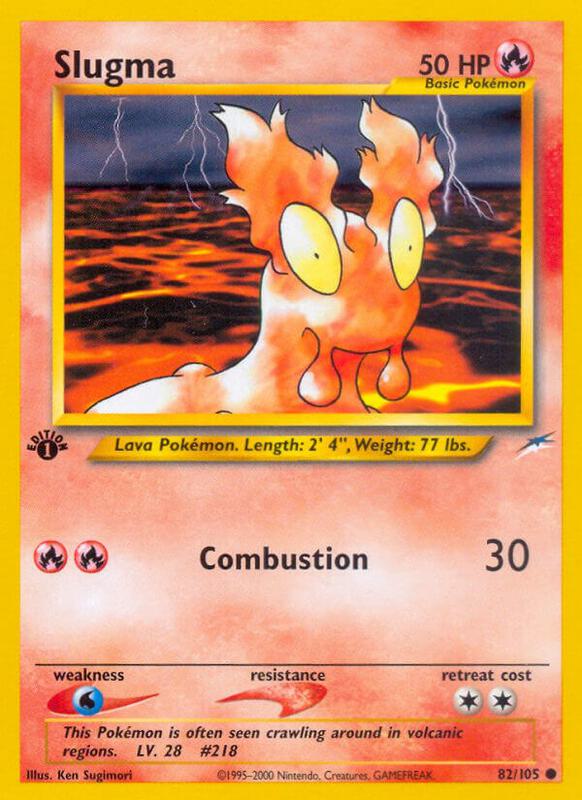 Slugma Pokemon card from Neo Destiny