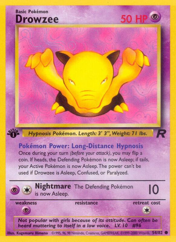 Drowzee Pokemon card from Team Rocket